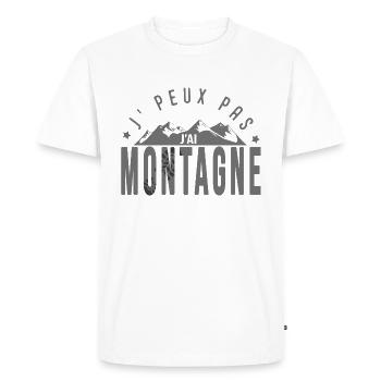 J'peux pas j'ai montagne sport ski rando - T-shirt Premium bio Homme - blanc - Devant - Nico (187cm)