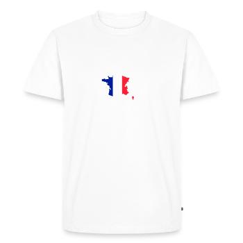 Heartbeat Design Français Flag France - T-shirt Premium bio Homme - blanc - Devant - Nico (187cm)