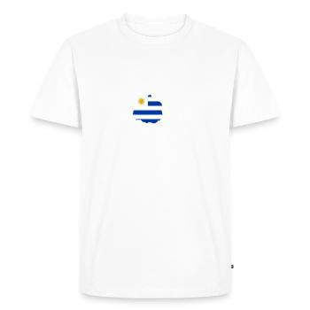 Heartbeat Design Uruguay Flag - Men's Premium Organic T-Shirt - white - Front - Nico (187cm)