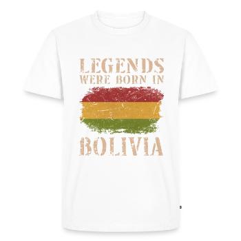 Vintage Design Drapeau Bolivien Bolivie - T-shirt Premium bio Homme - blanc - Devant - Nico (187cm)