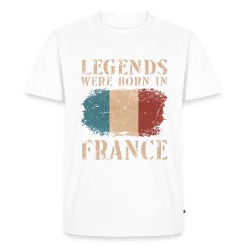 Vintage Design Français Drapeau France - T-shirt Premium bio Homme - blanc - Devant - Nico (187cm)