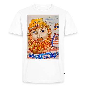 La maison est là où la mer est - T-shirt Premium bio Homme - blanc - Devant - Nico (187cm)