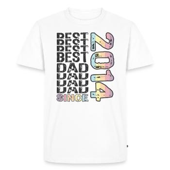 Meilleur papa du monde depuis la fête des pères 2014 - T-shirt Premium bio Homme - blanc - Devant - Nico (187cm)