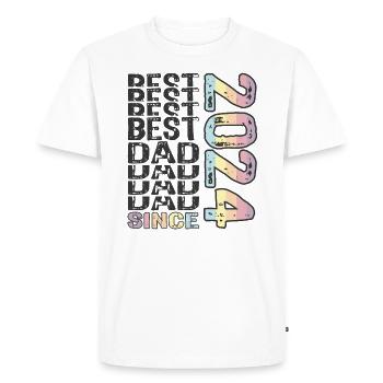 Best dad in the world since 2024 Father's Day - Men's Premium Organic T-Shirt - white - Front - Nico (187cm)