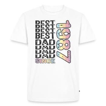 Meilleur papa du monde depuis 1987 Fête des pères - T-shirt Premium bio Homme - blanc - Devant - Nico (187cm)