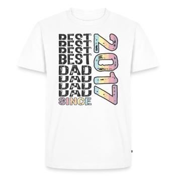 Meilleur papa du monde depuis la fête des pères 2017 - T-shirt Premium bio Homme - blanc - Devant - Nico (187cm)