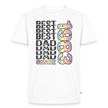 Meilleur papa du monde depuis 1983 Fête des pères - T-shirt Premium bio Homme - blanc - Devant - Nico (187cm)