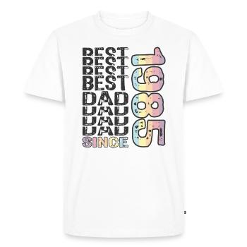 Meilleur papa du monde depuis 1985 Fête des pères - T-shirt Premium bio Homme - blanc - Devant - Nico (187cm)