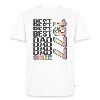 Best dad in the world since 1977 Father's Day - Men's Premium Organic T-Shirt - white - Front - Nico (187cm)