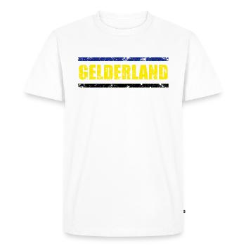 Gelderland lettering - Men's Premium Organic T-Shirt - white - Front - Nico (187cm)