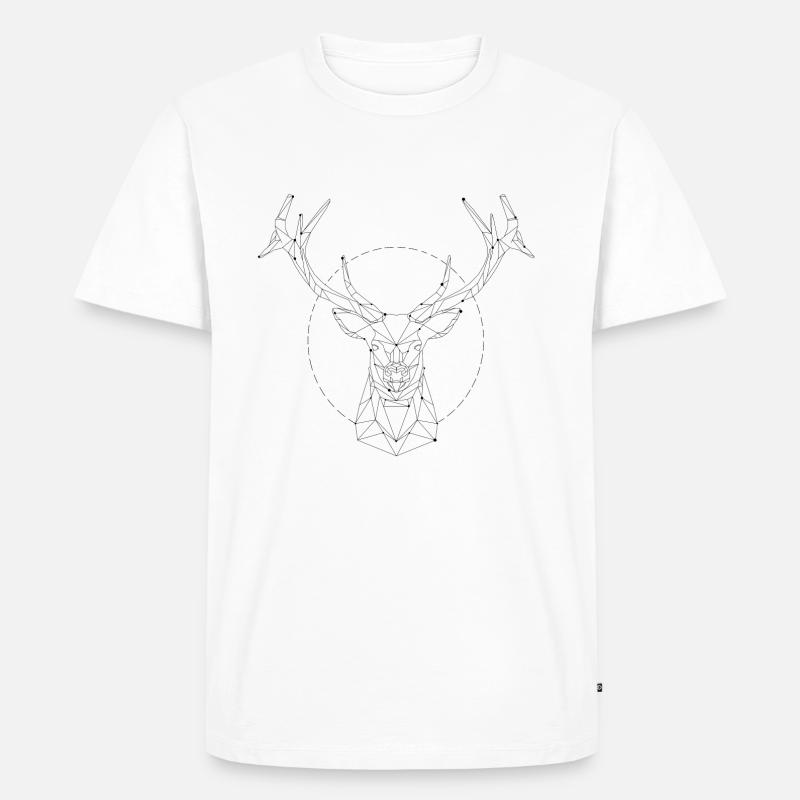 Hirsch Sternbild - Männer Premium Bio T-Shirt - Weiß