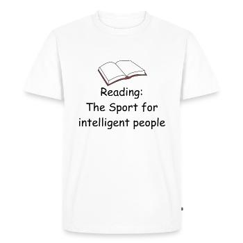Lire - T-shirt Premium bio Homme - blanc - Devant - Nico (187cm)