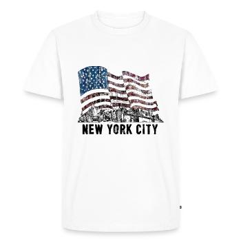 Drapeau de la ville de New York - T-shirt Premium bio Homme - blanc - Devant - Nico (187cm)