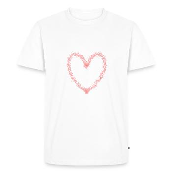 cœur - T-shirt Premium bio Homme - blanc - Devant - Nico (187cm)