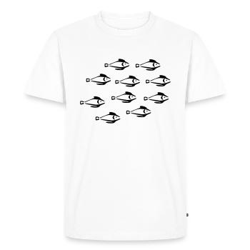 Fische - Männer Premium Bio T-Shirt - Weiß - Vorne - Nico (187cm)