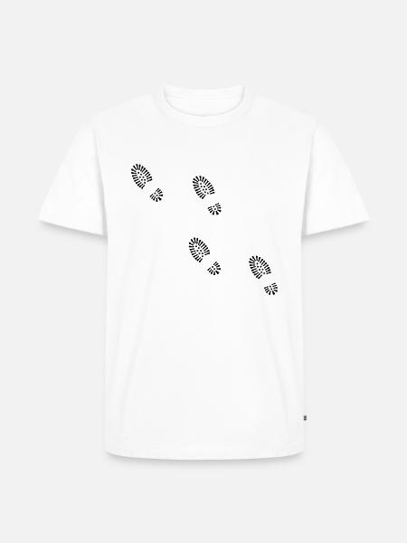 fodspor sko - Herre Premium økologisk T-shirt - hvid