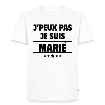 J'peux pas je suis marié, mari, homme, mariage - T-shirt Premium bio Homme - blanc - Devant - Nico (187cm)