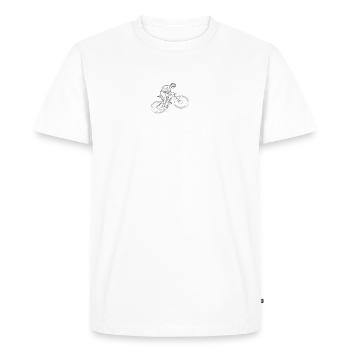 | heartbeat VTT Vélo de montagne de fréquence cardiaque - T-shirt Premium bio Homme - blanc - Devant - Nico (187cm)