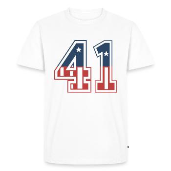 Numéro 41 États-Unis - T-shirt Premium bio Homme - blanc - Devant - Nico (187cm)