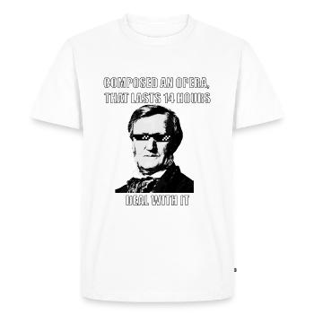 Music Meme Wagner "14 Hours" - Men's Premium Organic T-Shirt - white - Front - Nico (187cm)