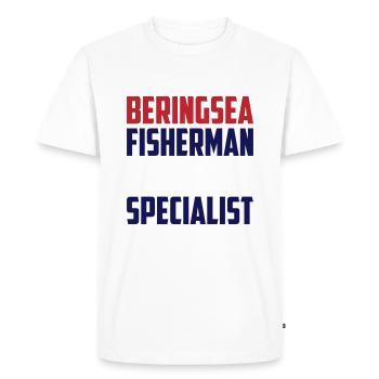 Béring Sea Fisherman 2023 Idée cadeau de spécialiste - T-shirt Premium bio Homme - blanc - Devant - Nico (187cm)