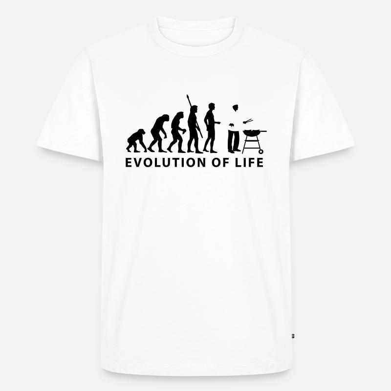 evolution_grill_e_2c - Männer Premium Bio T-Shirt - Weiß