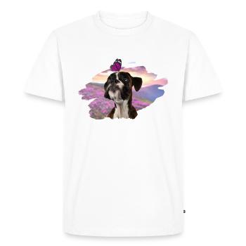 Boxer papillon printemps - T-shirt Premium bio Homme - blanc - Devant - Nico (187cm)