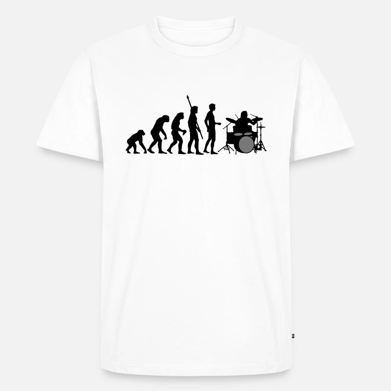 evolution_drummer_b_2c - Männer Premium Bio T-Shirt - Weiß