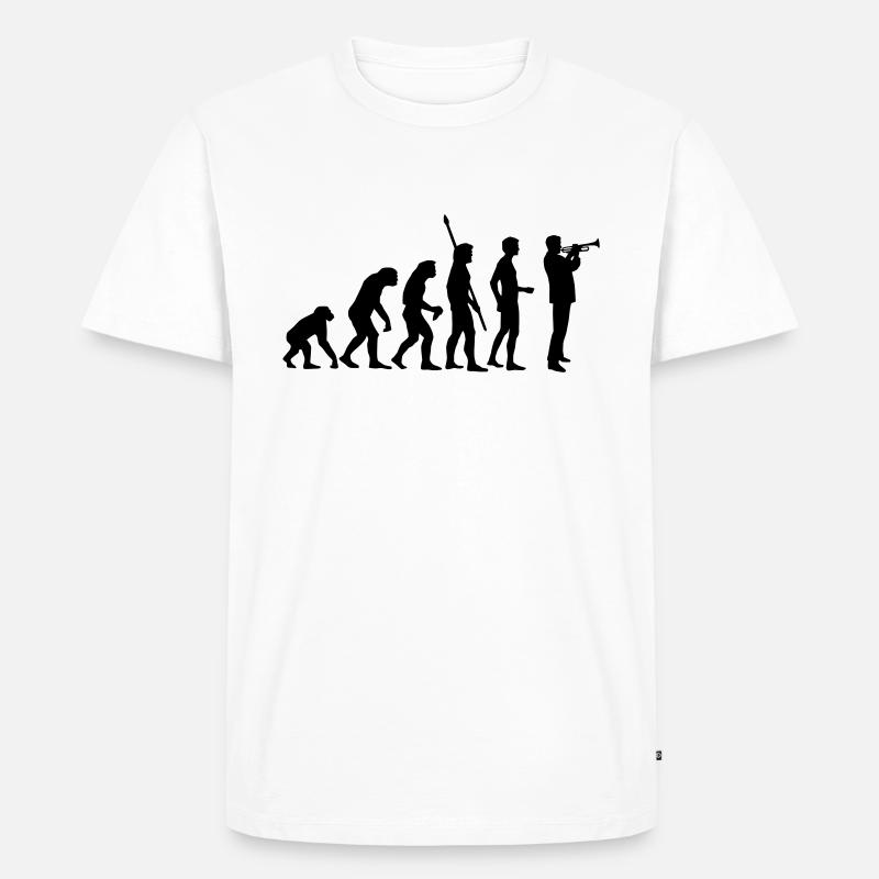 evolution_trompeter - Männer Premium Bio T-Shirt - Weiß