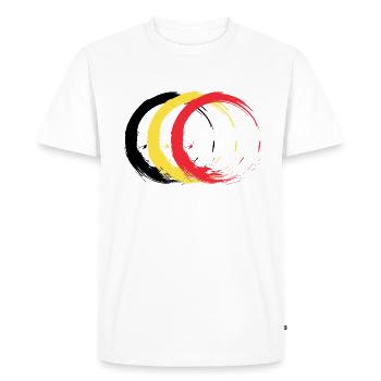 Circle brush Belgium flag flag design colors - Men's Premium Organic T-Shirt - white - Front - Nico (187cm)