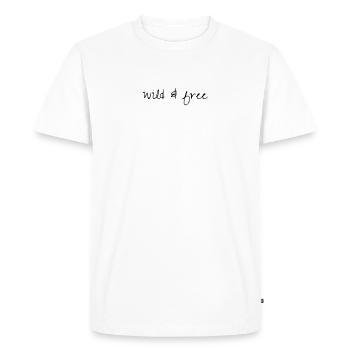 Sauvage et gratuit - T-shirt Premium bio Homme - blanc - Devant - Nico (187cm)