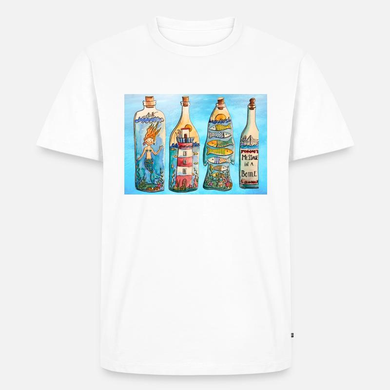 Flaschenpost - Männer Premium Bio T-Shirt - Weiß