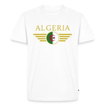 J’aime l’Algérie, T-Shirt Design Style Élégance - T-shirt Premium bio Homme - blanc - Devant - Nico (187cm)