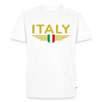 I Love Italy Design T-Shirt Outfit - Men's Premium Organic T-Shirt - white - Front - Nico (187cm)
