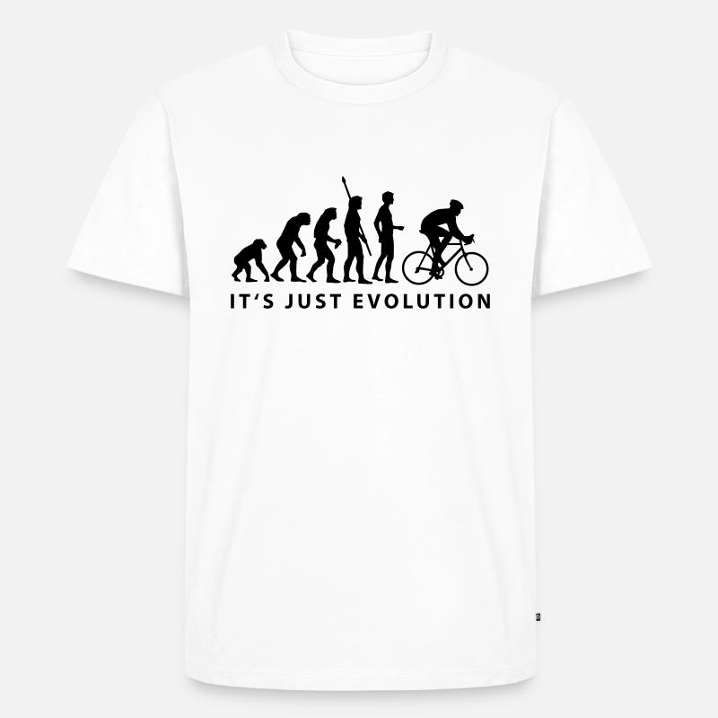 evolution_radfahrer_b - Männer Premium Bio T-Shirt - Weiß