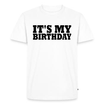 anniversaire - T-shirt Premium bio Homme - blanc - Devant - Nico (187cm)