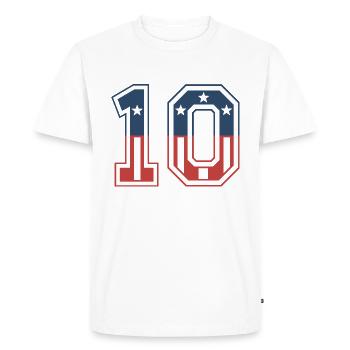 Numéro 10 États-Unis - T-shirt Premium bio Homme - blanc - Devant - Nico (187cm)