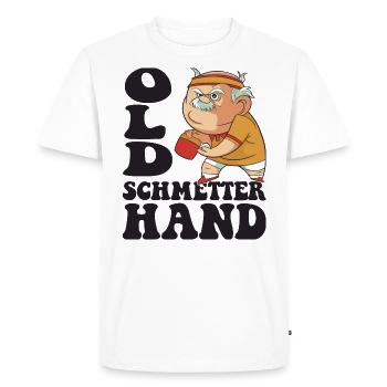 Old butterfly hand outfit for table tennis players - Men's Premium Organic T-Shirt - white - Front - Nico (187cm)