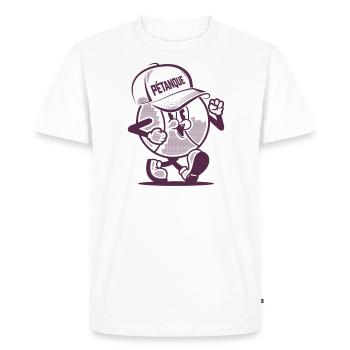 Boule de pétanque pour le Boule de pétanque Cap Boule - T-shirt Premium bio Homme - blanc - Devant - Nico (187cm)