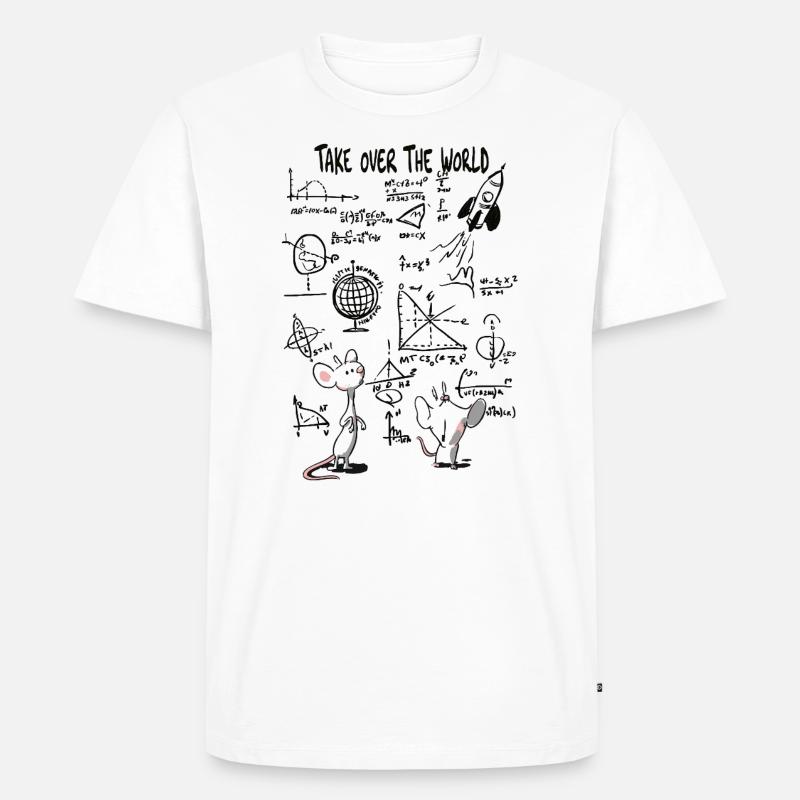 Weltübernahme – Schlauer Mäuse-Masterplan - Männer Premium Bio T-Shirt - Weiß