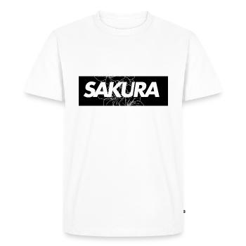 SAKURA cherry blossom - Men's Premium Organic T-Shirt - white - Front - Nico (187cm)