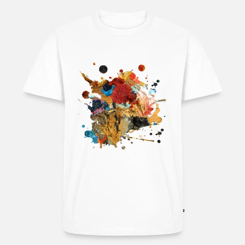 Farbkleckse oder Kunstwerk - Männer Premium Bio T-Shirt - Weiß