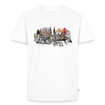 Skyline de Brême - T-shirt Premium bio Homme - blanc - Devant - Nico (187cm)