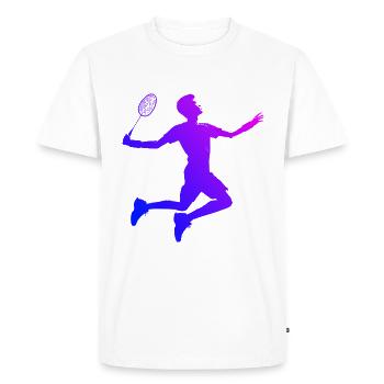 Squash Federball Badmintonspieler Badminton - Men's Premium Organic T-Shirt - white - Front - Nico (187cm)