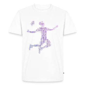 Men's Badminton Players Badminton - Men's Premium Organic T-Shirt - white - Front - Nico (187cm)