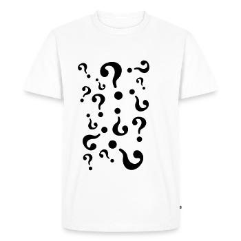 points d'interrogation - T-shirt Premium bio Homme - blanc - Devant - Nico (187cm)