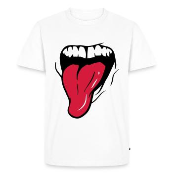 MOUTH + TONGUE - Men's Premium Organic T-Shirt - white - Front - Nico (187cm)