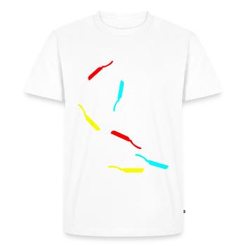 Pan Icon - Men's Premium Organic T-Shirt - white - Front - Nico (187cm)
