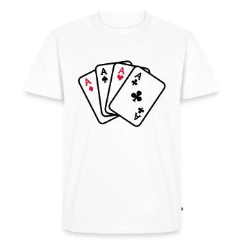 Poker - T-shirt Premium bio Homme - blanc - Devant - Nico (187cm)