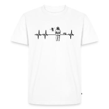 Beekeeper Bee Insect Heartbeat Heart Rate Black - Men's Premium Organic T-Shirt - white - Front - Nico (187cm)